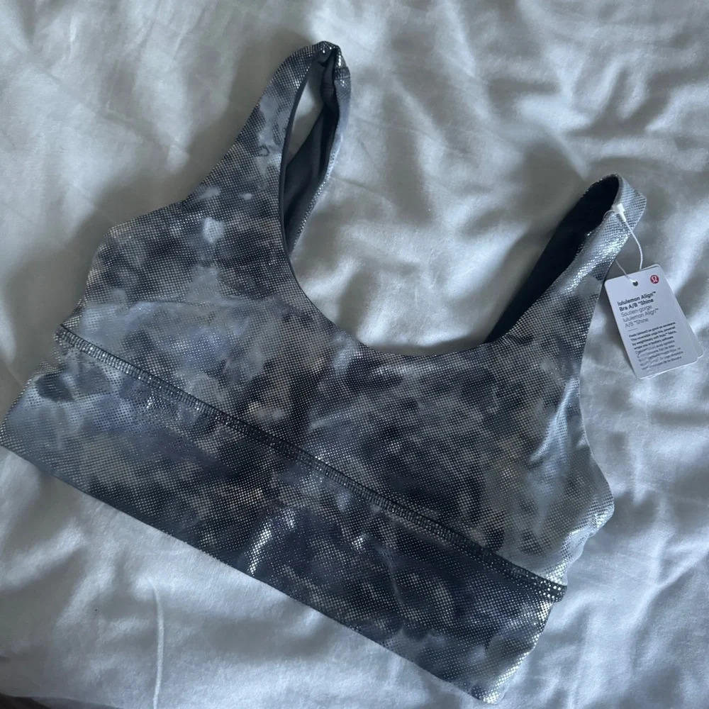126 🆕🤍 Lululemon Align Bra Shine A/B Cup Diamond Dye Starlight Graphite Grey